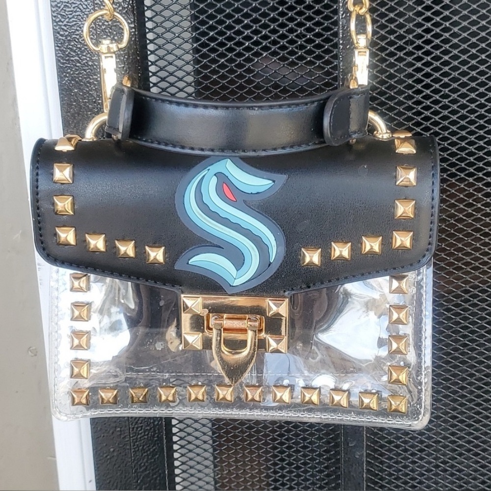 Seattle Kraken Cuce Studded Clear Crossbody Purse